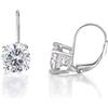 inSCINTILLE Orecchini Donna a Monachella in Argento Rodiato 925 con Punto Luce in Zirconia Cubica (Diametro: 8 mm, Bianco)