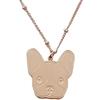 ZUKY Collana in acciao rosato Bulldog francese Barboncino Chihuahua e Zampina Cane Idea regalo Donna Ragazza