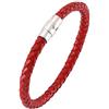 ZENSE - Bracciale uomo in pelle intrecciata rosso ZB0258