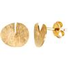 JOI D'ART ORECCHINI IN ORO TAGLIO | Progettato da Joidart | Collezione Taglio | Metallo placcato oro 24K | Orecchini a bottone piccoli | 0,90 x 1,00