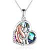 YFN Collana con Ciondolo a Forma di Cavallo in Argento Sterling con Ragazze Collana con Conchiglia di Abalone Naturale per Donna