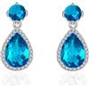 VONSSY Orecchini pendenti a goccia | Pietre preziose Waterdrop Teardrop Cristallo placcato oro bianco Orecchini ipoallergenici con zirconi cubici | Regalo di gioielli alla moda