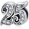 MariaFonte Charm New 2025 Compatibile Tutte Marche 25 Anni Compleanno Anniversario Ciondoli Originale Argento Mamma Bead Portafortuna Cuore Natale