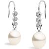 Secret & You Orecchini di perle da donna coltivati d'acqua dolce tipo goccia d'acqua con 3 piccole pietre cubic zirconia 7-8 mm SECRET & YOU - Argento sterling 925 rodiato.