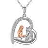 YAFEINI Collana con Cavallo Ciondolo per Ragazze Collana in Argento Sterling 925 Regalo di Gioielli per Donne Amiche (Ragazza con cavallo)