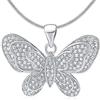 SILVEGO Ciondolo farfalla argento Sterling 925 pavè di zirconi trasparenti