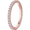 Suplight Anello Donna Argento 925 Oro Rosa Anello Donna Oro Rosa Fedina Argento 925 Donna con Zirconi Anello da Donna Argento Anello Fidanzamento Coppia Misura 19