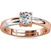 PHENIOTACE Anello Fidanzamentoda Donna in Argento Oro Rosa Massiccio 925 Solitario con Diamante Moissanite 0,6 ct