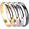 Milakoo Braccialetto per la festa della mamma in acciaio lucido con scanalature argento oro oro rosa e Acciaio inossidabile 8mm
