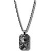 CRBNCNCPT® Catena con ciondolo targhetta per cane in fibra di carbonio | Catena nera in acciaio inossidabile | Catena a corda | Collana da uomo nobile | Gioielli da uomo | Dog Tag (Forged Carbon)