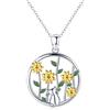 Midir&Etain Collana con ciondolo a forma di gatto con girasole, in argento Sterling 925, con ciondolo a forma di gatto con scritta You Are My Sunshine, regalo per ragazze e donne, Argento sterling