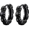 PROSTEEL Orecchini Donna Neri Uomo Orecchini Teschio Uomo Neri Orecchini Punk Rock, 12mm con Confezione Regalo