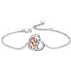 YFN Horse Jewelry Gift 925 Sterling Silver Girls Horse Regolabile Bracciale per Donne Ragazze (Rose)