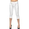 Elara 3/4 Jeans Donna Stretti Vita Alta Capri Chunkyrayan Bianco C9362K-1 White-36 (S)