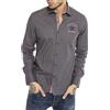 RED BRIDGE Camicia da Uomo a Manica Lunga con Ricami alla Moda Design Diamond Stitched Modern Fit Grigio L