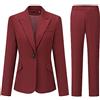 YYNUDA Tailleur con pantalone da donna, stile manageriale, vestibilità aderente, blazer elegante con completo pantalone/gonna per la primavera e l'estate, M