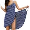 LumiSyne Bikini Copricostumi e Parei Donna Abito da Spiaggia Vestito a Righe Moda Senza Maniche Scollo a V Sexy Costumi da Bagno Vestito Mare,Frange Larghe Viola,L