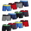 Channo Boxer o Slip per Bambini, in Cotone, Tinta Unita o con Stampa - Confezione da 12, Uomo, 8-10 Anni