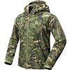 Kelmon Uomo Tattico Softshell Giacca Multifunzionale Outdoor Camouflage Militare Pile Fodera Impermeabile Antivento Calda Cappuccio Cappotto