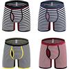 Nuofengkudu Uomo 4 Pack Boxer Mutande Striscia Print Trunk Pantaloncini Sportivi Traspiranti Elasticizzato Shorts Intimo Regalo Underwear Camicie da Notte Trunks-1 Dimensione XL