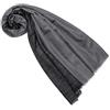 Lorenzo Cana Sciarpa da donna sciarpa reversibile foulard in 100% cashmere tessuto bicolore, nero/grigio, 70 x 200 cm