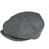Peaky Blinders, Berretto a 8 Spicchi Piatto in Stile "Newsboy", in Lana di Tweed Tweed Occhio di Uccello Marrone XX-Large