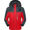 GEMYSE Uomo Giacca da Sci impermeabile montagna Giacche Pile invernale antivento Cappotto con Cappuccio (Arancione Grigio A1,L)