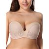 DELIMIRA Donna Reggiseno Senza Spalline Solleva Nero 7F