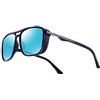 kimorn Occhiali Da Sole Polarizzate Per Uomo Cornice Quadrata Unisex Occhiali Sportivi All'aperto Classico K0623 (Matte-Blu&Blu)