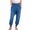 Fraternel Pantaloni Donna Sarouel Harem Blu Taglia: L