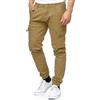 Indicode Uomini August Cargo Pants | Pantaloni Cargo in Cotone con 6 Tasche Amber S