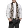 Prettystern Lunga Sciarpa Da Uomo Classica elegante foulard ascota 2 Veli in Seta Festiva a Quadri Bianchi E Neri M04