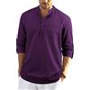 Enlision Maglietta Camicia da Uomo Estivo Camicia in Cotone Lino a Elegante Maniche Lunghe con Bottoni Casual Hawaii Slim Fit Camicia da Spiaggia Verde S
