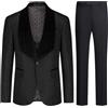 Allthemen Abiti da Uomo 3 Pezzi Prom Wedding Tuxedo Suit per Uomo Scialle con Bavero One Button Blazer Gilet Pantaloni Rosso XXL