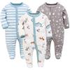 Miracle Baby 3 Pezzi Neonato Pagliaccetto in Cotone Bambino Pigiama Ragazze Ragazzi Tutine Manica Lunga Abbigliamento 0-7 Mesi