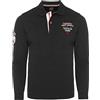 Carisma Polo da uomo a maniche lunghe in cotone - Polo da uomo a maniche lunghe con ricamo - Comodo Longsleeve Regular Fit, Nero , L