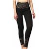 BESTCALZE -Renato Balestra Leggings Donna con Pizzo Sottile a Contrasto, Sport, Tempo Libero, Yoga Estivi Art. Brigitte 5 - Nero - M/L