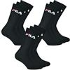 Fila 9 Coppia Calzini, Spugna Calzini da tennis con logo colorato, Unisex (3x pacco da 3) - Nero, 39-42 (6-8 UK)