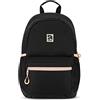 AUDETIC Zaino Donna e Uomo Nero Rosa - Flex - Zainetto Grande Ragazza e Ragazzo per Scuola Media, da Viaggio, Lavoro - Scomparto PC Portatile - Impermeabile