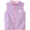 ANIMQUE Bambini Gilet in Pile Polare Ragazzi Ragazze Colletto in Piedi Senza Maniche Giacca Autunno Invernale Cerniera Cartone Animato Capispalla Panciotto con Tasche, Coniglio Viola 110