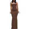 WINKEEY Vestito Donna Abito Lungo Elegante Abiti da Cerimonia Lunghi Vestiti Eleganti Y2k Maniche Lunghe Vestito Abito da Cocktail, Blu L