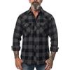 ROCK-IT Apparel I Camicia di Flanella da Uomo I Camicia a Maniche Lunghe I qualità Premium I Tessuto Molto Morbido I Camicia a Quadri da Boscaiolo I Casual [S-5XL] Nero/Grigio 3XL