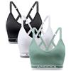 ANGOOL Reggiseno Sportivo Donna con Cinghie Regolabili Senza Cuciture Imbottiti Spallacci Incrociati Senza FerrettoTazza Rimovibile Reggiseno Push Up per Yoga Corsa Fitness