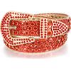LEACOOLKEY - Cintura con strass per uomini e donne, cintura in pelle western con borchie da cowgirl e cowboy, cintura lucida in vita per jeans, pantaloni, abiti, M