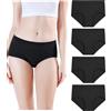 wirarpa Mutande Donna Culotte Cotone Slip Midi Pacco da 4 Taglie S