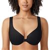 DELIMIRA Donna Reggiseno Non Imbottito Apertura Frontale Nero 5F