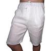 Fantasy Pantalone Corto Bermuda Puro Lino Leggero Fresco Estivo Moda Slim Tasche Uomo Ragazzo (48 L, Bianco)