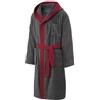 CelinaTex Borkum Accappatoio Con Cappuccio A Tinta Unita e Bicolore Largo Tasche Applicate e Taschino In Petto Applicato Uomo Puro Cotone XL nero