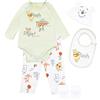 Disney Set Body 5 Pezzi Winnie The Pooh Tigger e Piglet con Cappellino e Bavaglino Bimbi Tutina per Neonati 12-18 mesi Multicolore