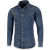 SEVEN EAGLE Camicia Denim da Uomo a Maniche Lunghe con Doppia Tasca con Bottoni Automatici (XL, Navy Vintage)